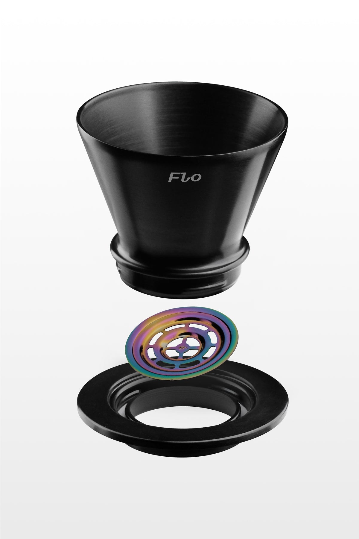 FLO Shadow separated into dripper, screen and base