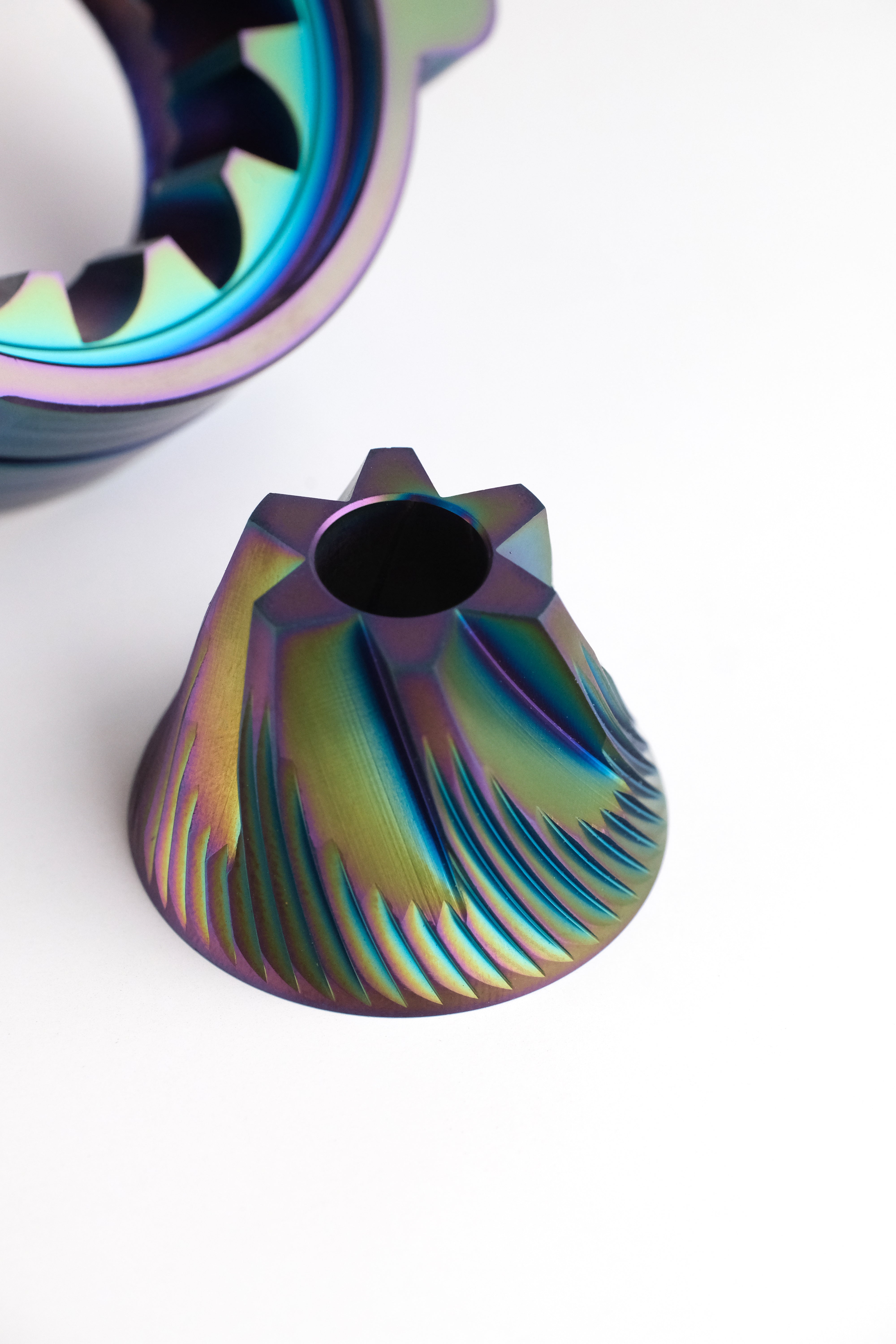 Hypernova Iridescent Titanium 63mm Conical Burrs for VS6 Grinder