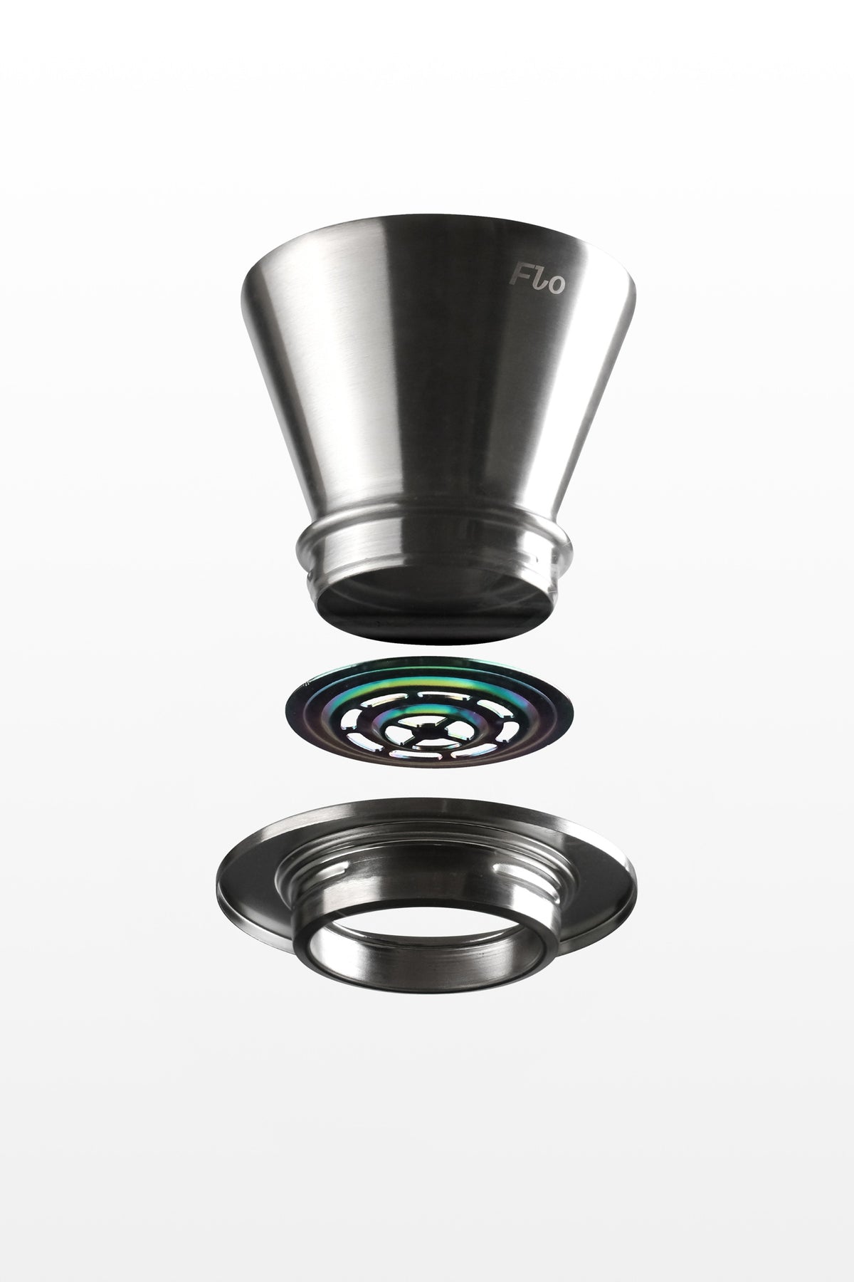 FLO separated into its dripper, screen and base