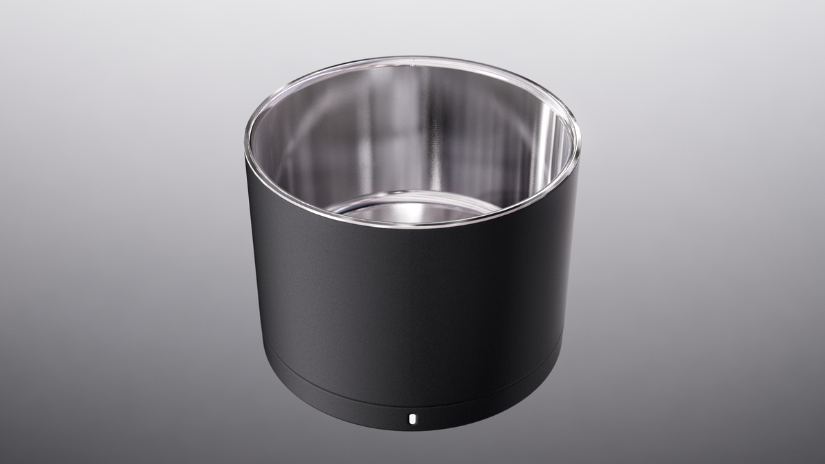 ORBI Portable cup with its stainless-steel interior and integrated scale