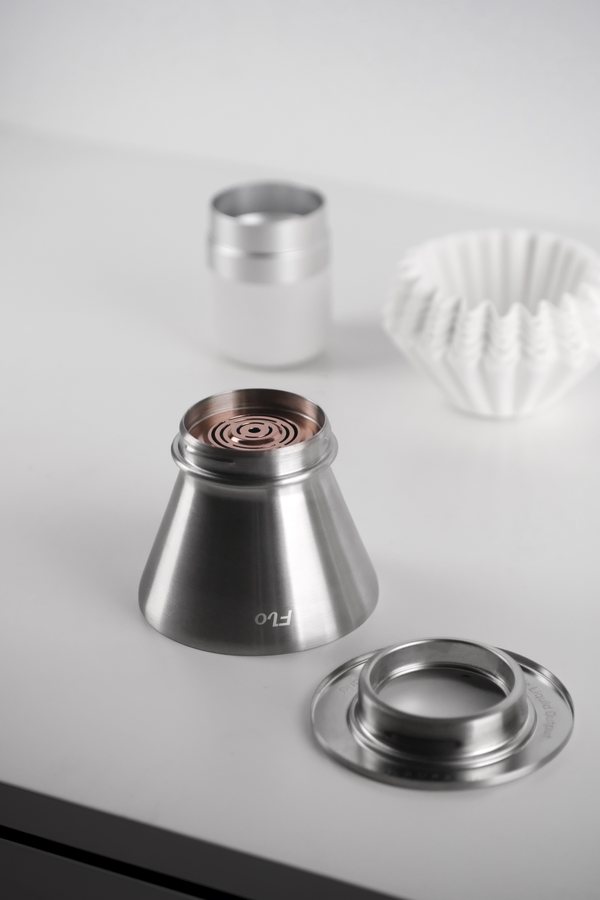 Slow 3 screen fitted inside the same stainless-steel FLO dripper